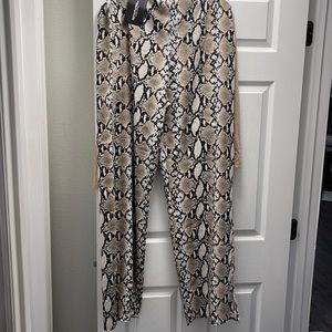 Snake Print Wide Leg Pant